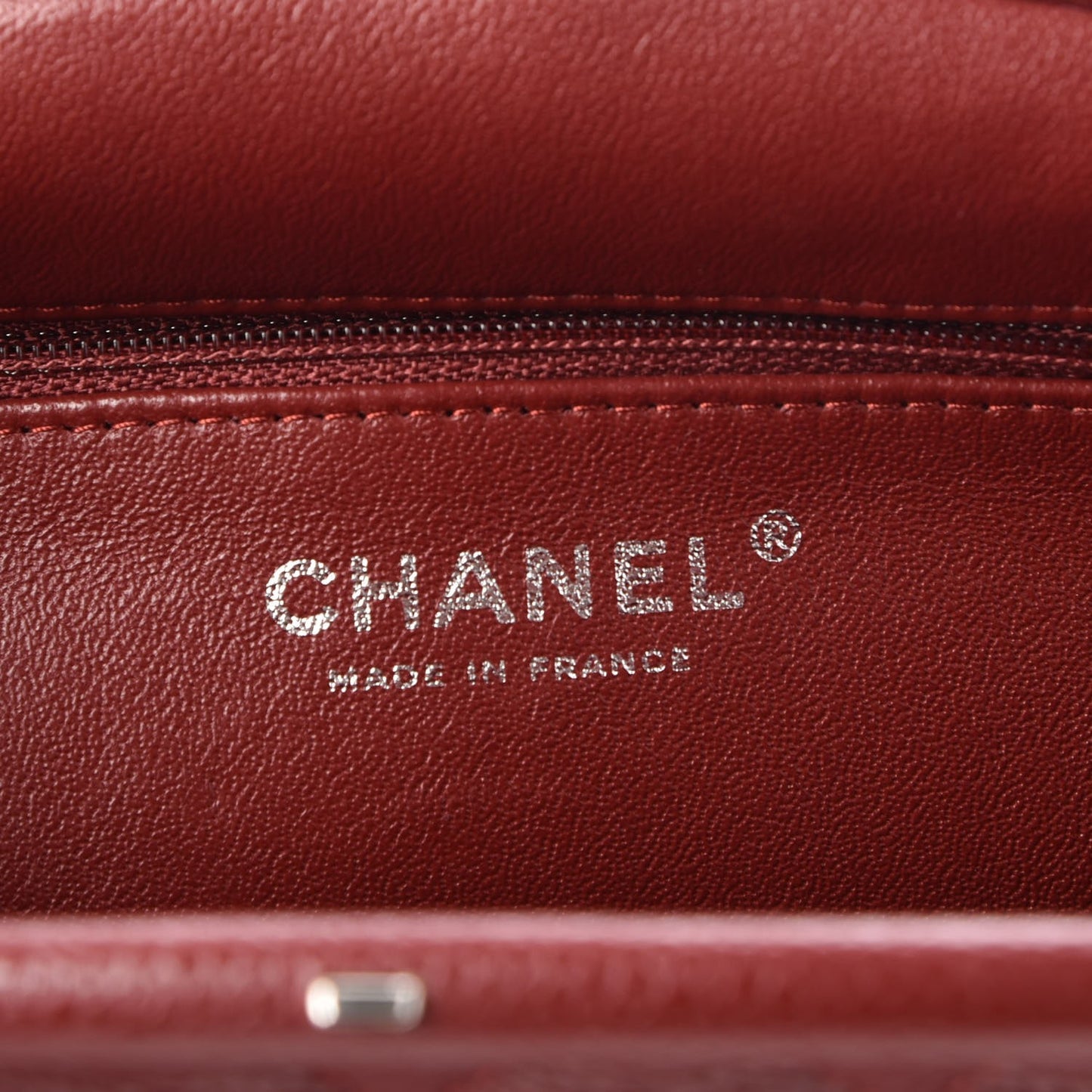 Caviar Quilted Timeless Clutch Dark Red