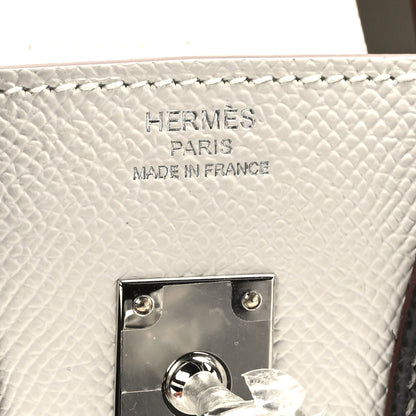 Hermes Epsom Tri-Color Birkin 25 Gris Pale Vert Fizz Graphite 6 of 11