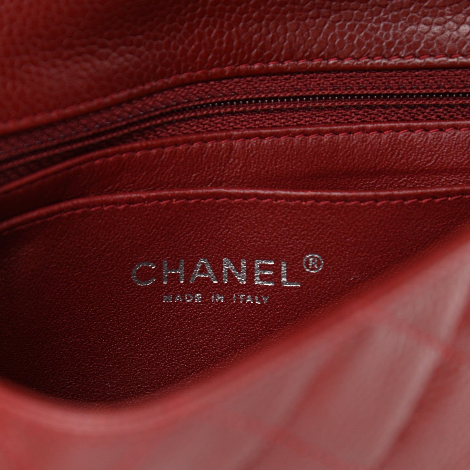 Chanel Caviar Quilted Mini Rectangular Flap Dark Red 6 of 10