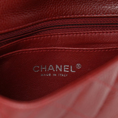 Chanel Caviar Quilted Mini Rectangular Flap Dark Red 6 of 10