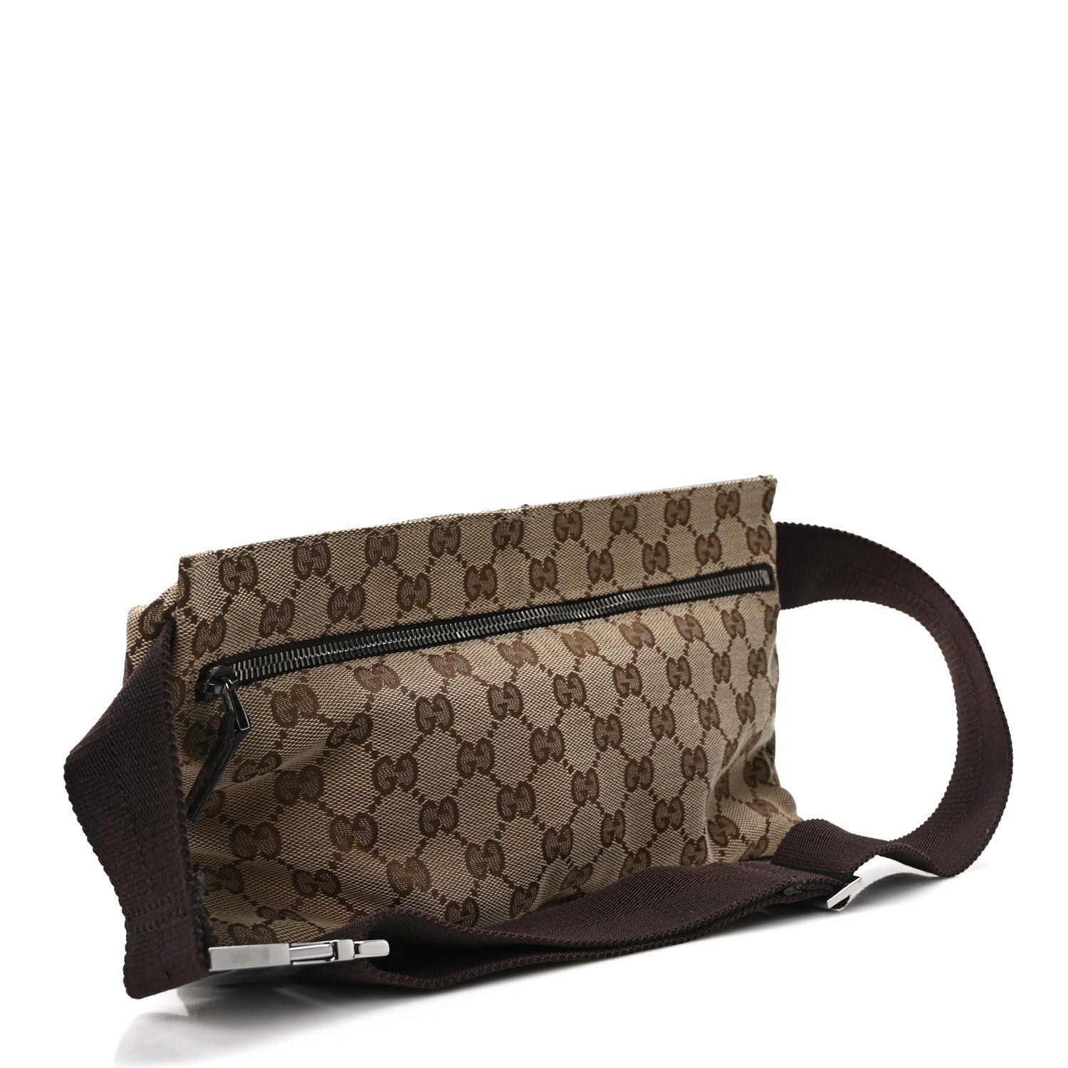 Gucci GG Monogram Double Pocket Belt Bag Dark Brown 3 of 12