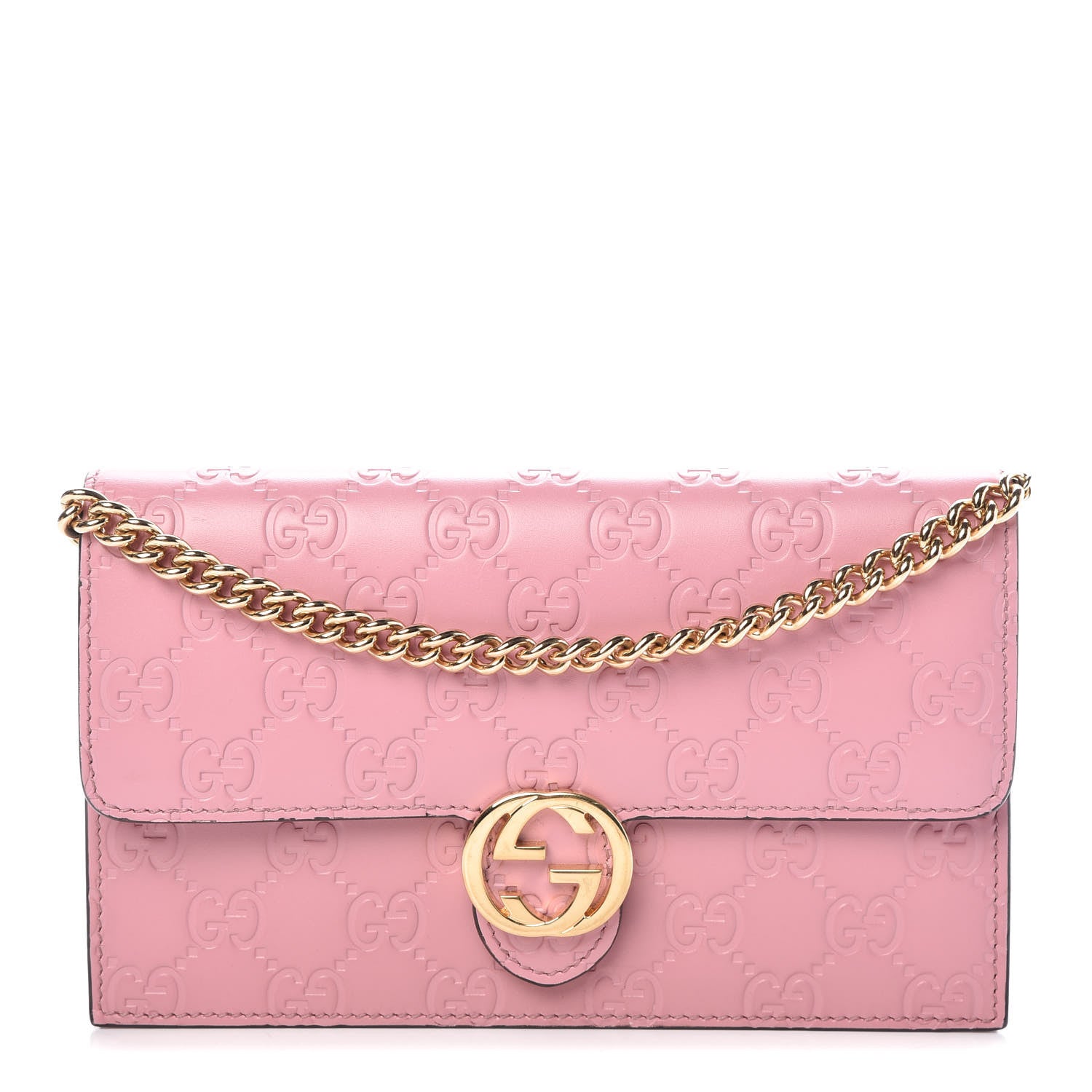 Gucci Guccissima Icon Chain Wallet Carmine Rose 1 of 10