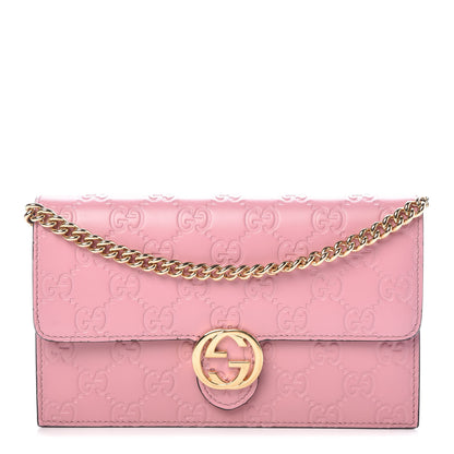 Gucci Guccissima Icon Chain Wallet Carmine Rose 1 of 10