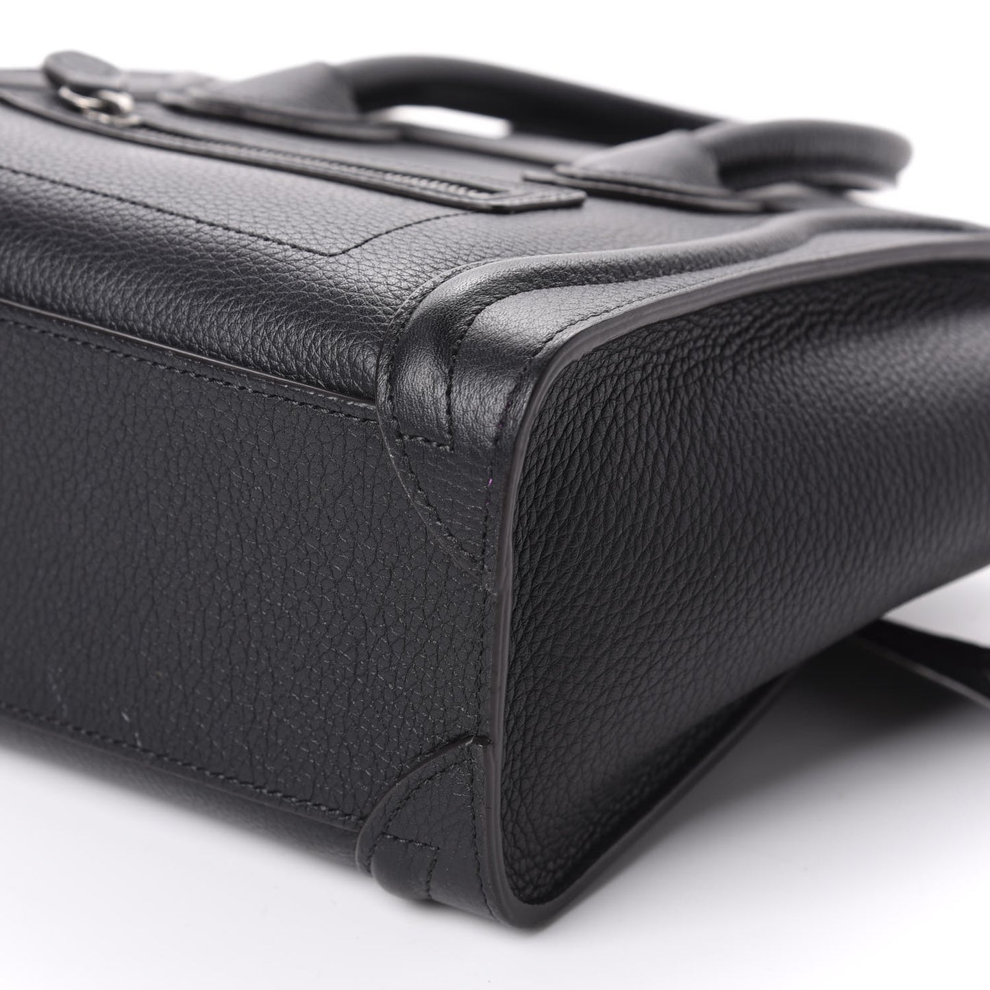 Drummed Calfskin Nano Luggage Black