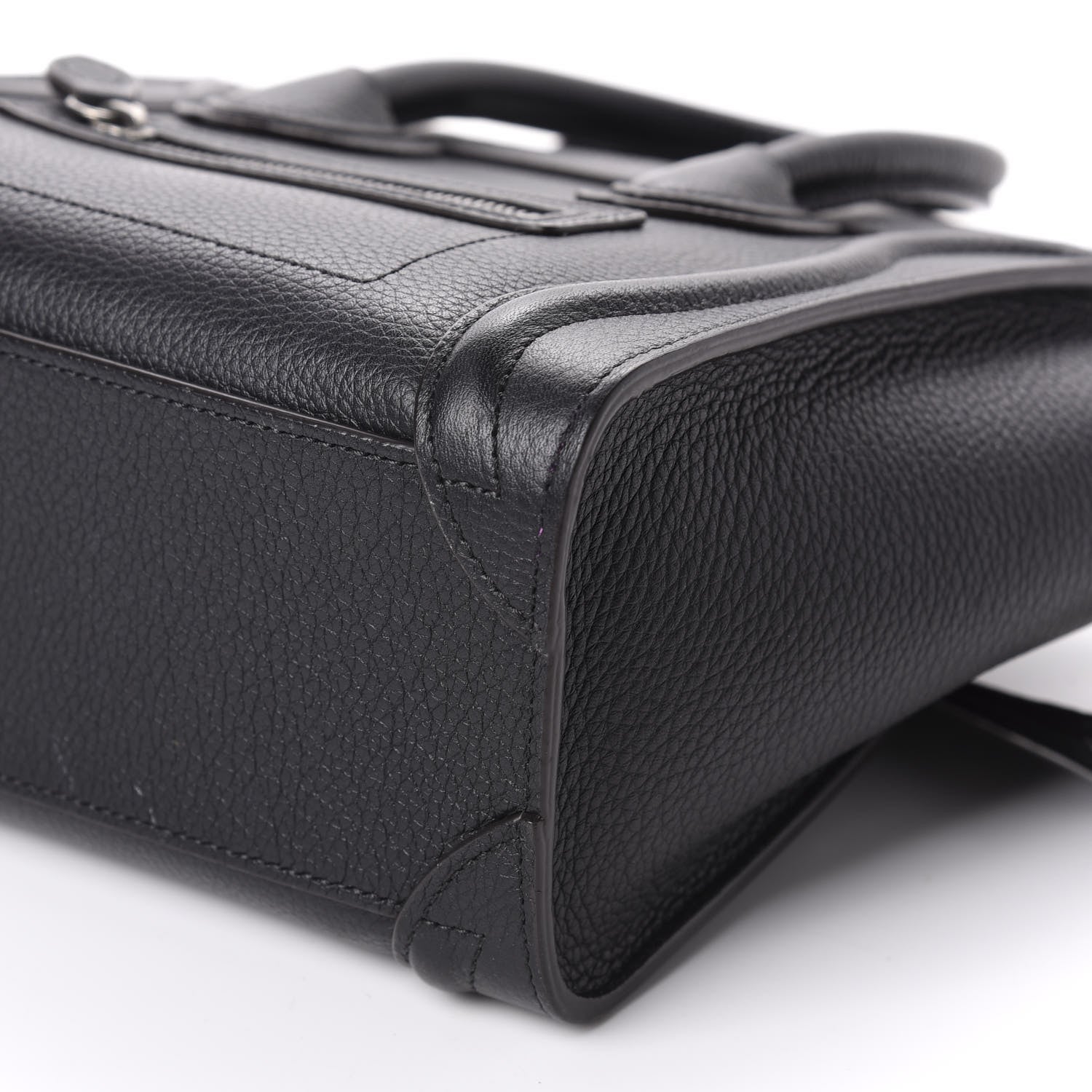 Celine Drummed Calfskin Nano Luggage Black 7 of 9