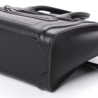 Celine Drummed Calfskin Nano Luggage Black 7 of 9