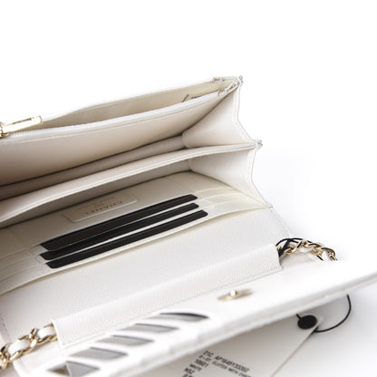 Chanel Caviar Quilted Mini Wallet On Chain WOC White 4 of 10