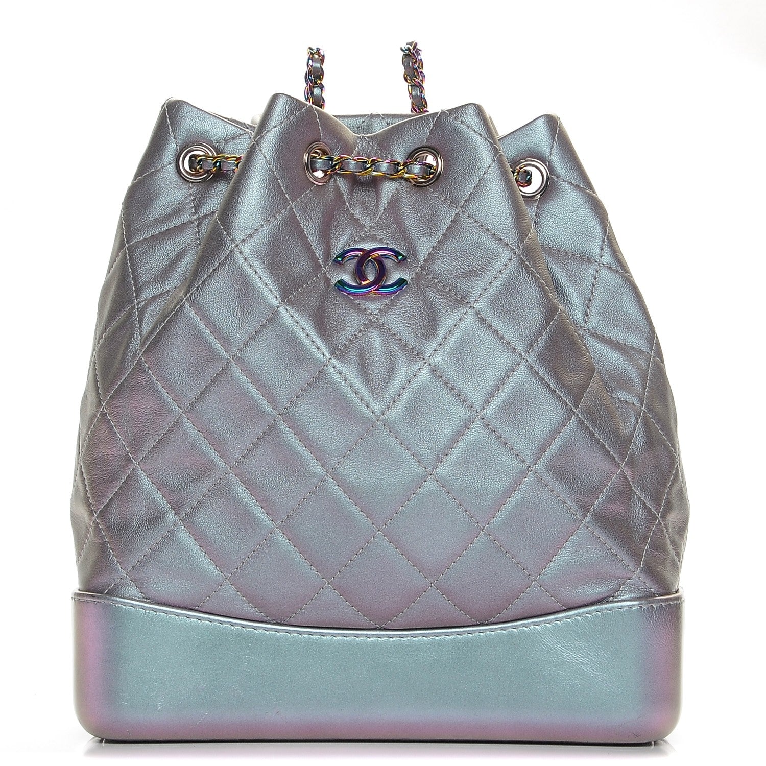Chanel Iridescent Lambskin Calfskin Quilted Gabrielle Backpack Light Purple 1 of 9