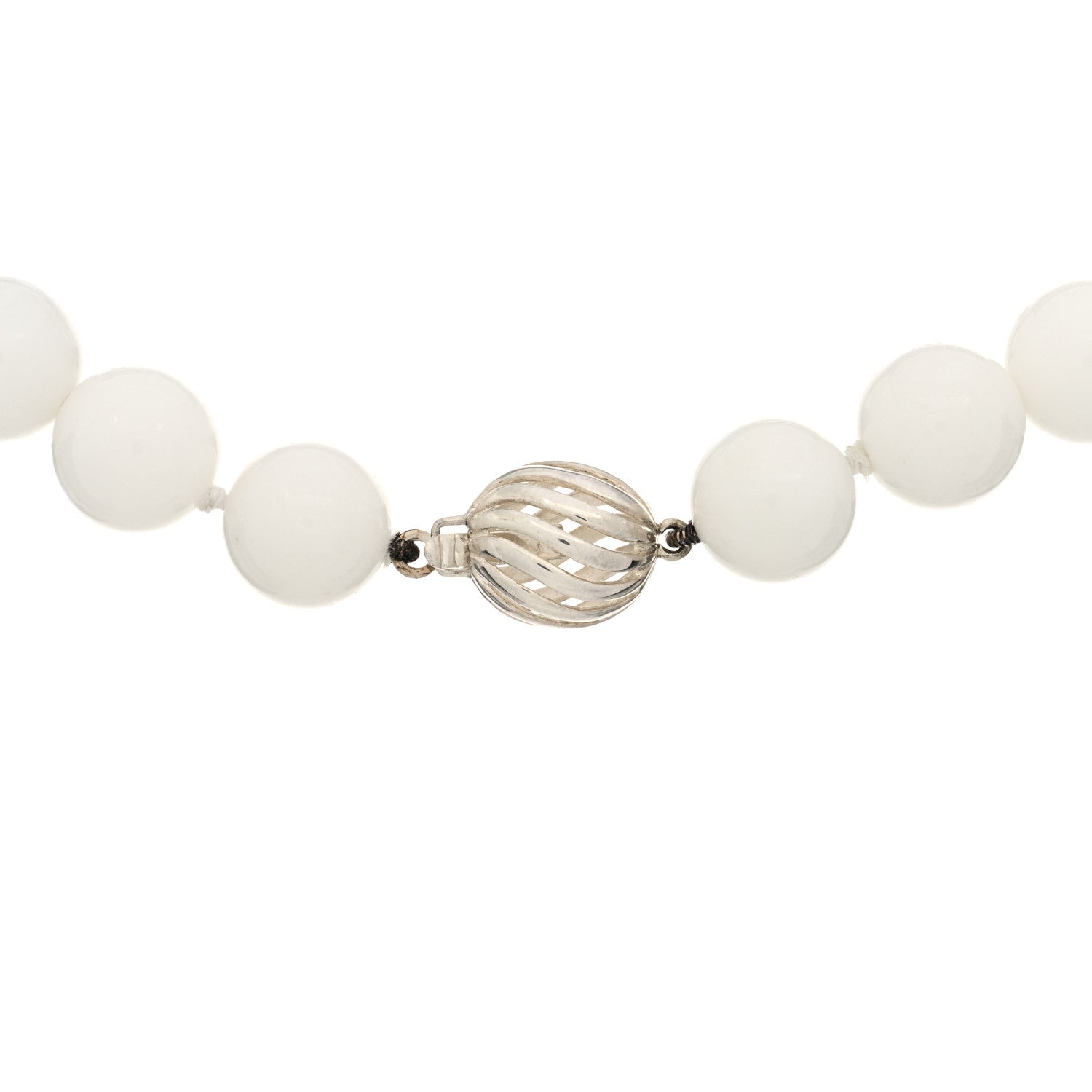 Tiffany Sterling Silver 10mm Dolomite Bead Necklace 3 of 5