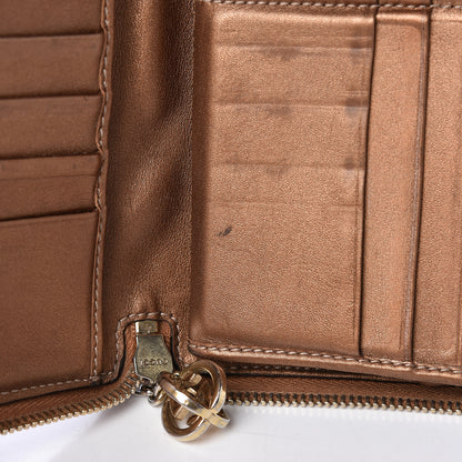 Gucci Metallic Guccissima Twins Zip Around Organizer Wallet Bronze 10 of 25