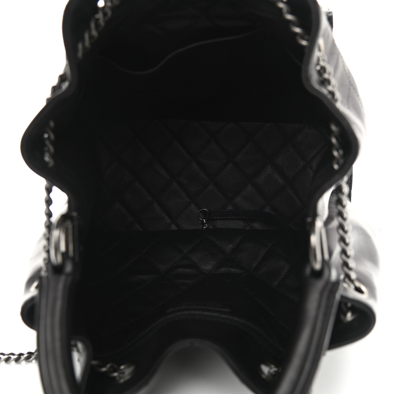 Chanel Calfskin Stitched Large Urban Luxury Drawstring Backpack Black 5 of 8