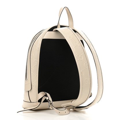 Gucci Calfskin GG Tennis Embossed Backpack Mystic White Black 3 of 12