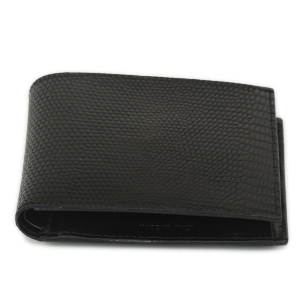 Prada Lizard Mens Billfold Wallet Black 3 of 11