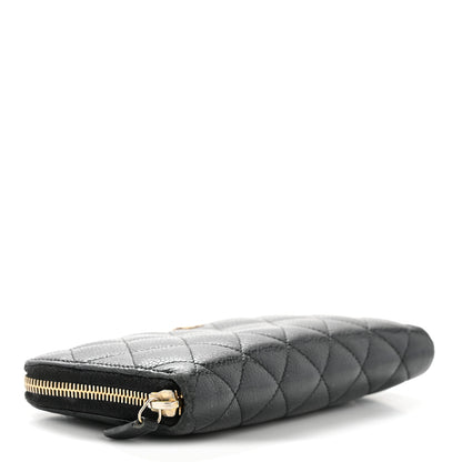 Chanel Caviar Quilted Large Gusset Zip Around Wallet Black 4 of 14