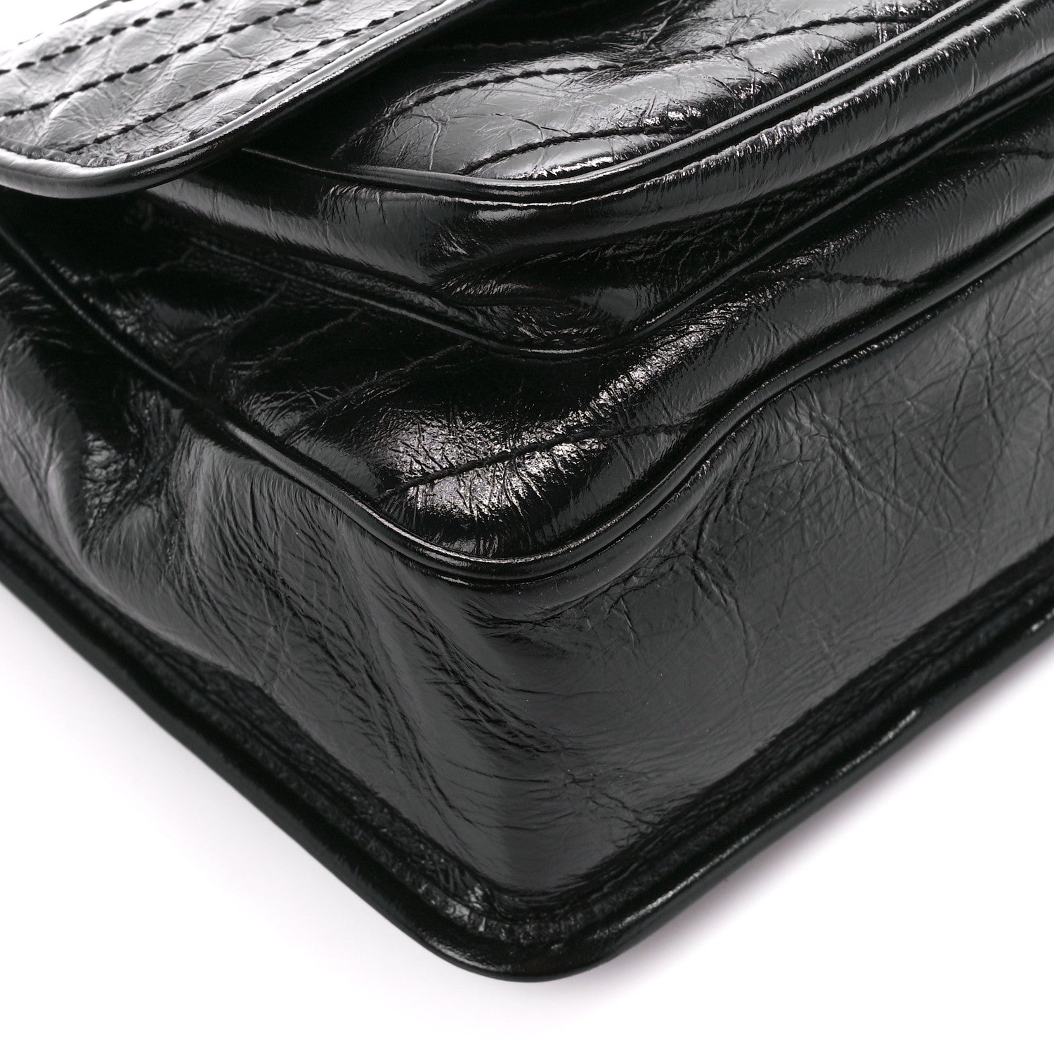 Saint Laurent Crinkled Calfskin Matelasse Monogram Medium Niki Chain Satchel Black 10 of 11