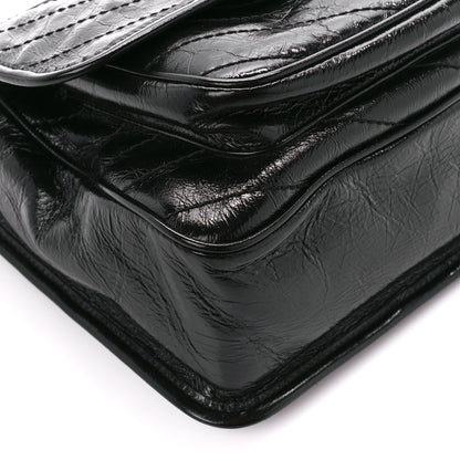 Saint Laurent Crinkled Calfskin Matelasse Monogram Medium Niki Chain Satchel Black 10 of 11