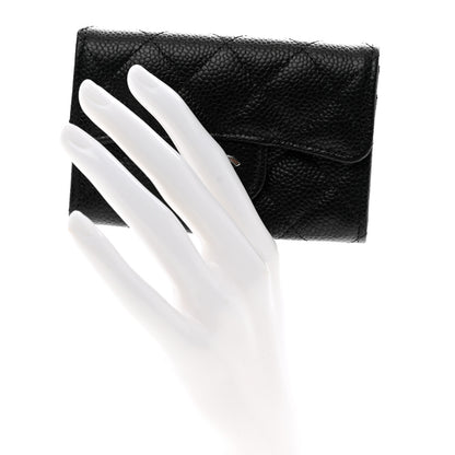 Chanel Caviar Quilted Flap Card Holder Wallet Black 2 of 9