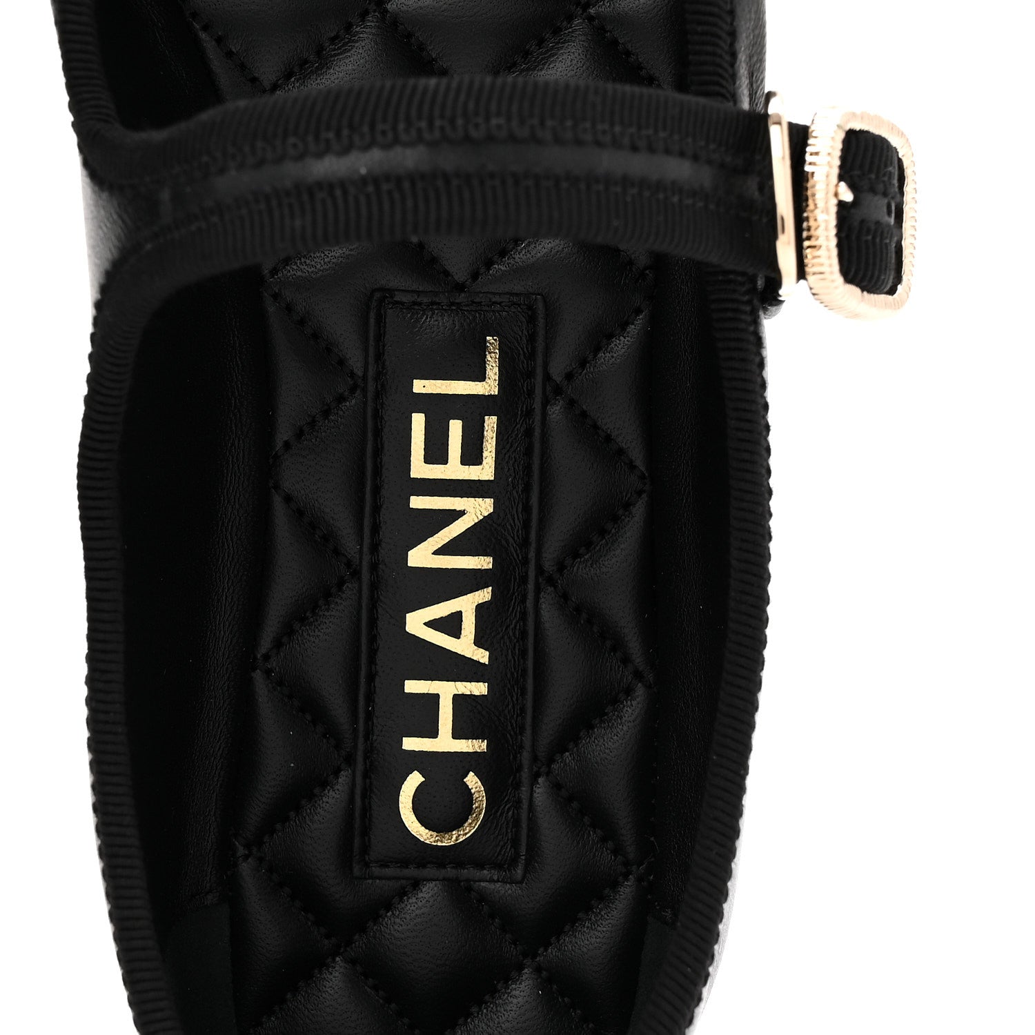 Chanel Lambskin Mary Jane Flats 37.5 Black 8 of 10