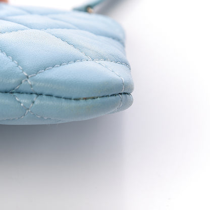 Chanel Lambskin Quilted Small Cosmetic Case Turquoise 11 of 12