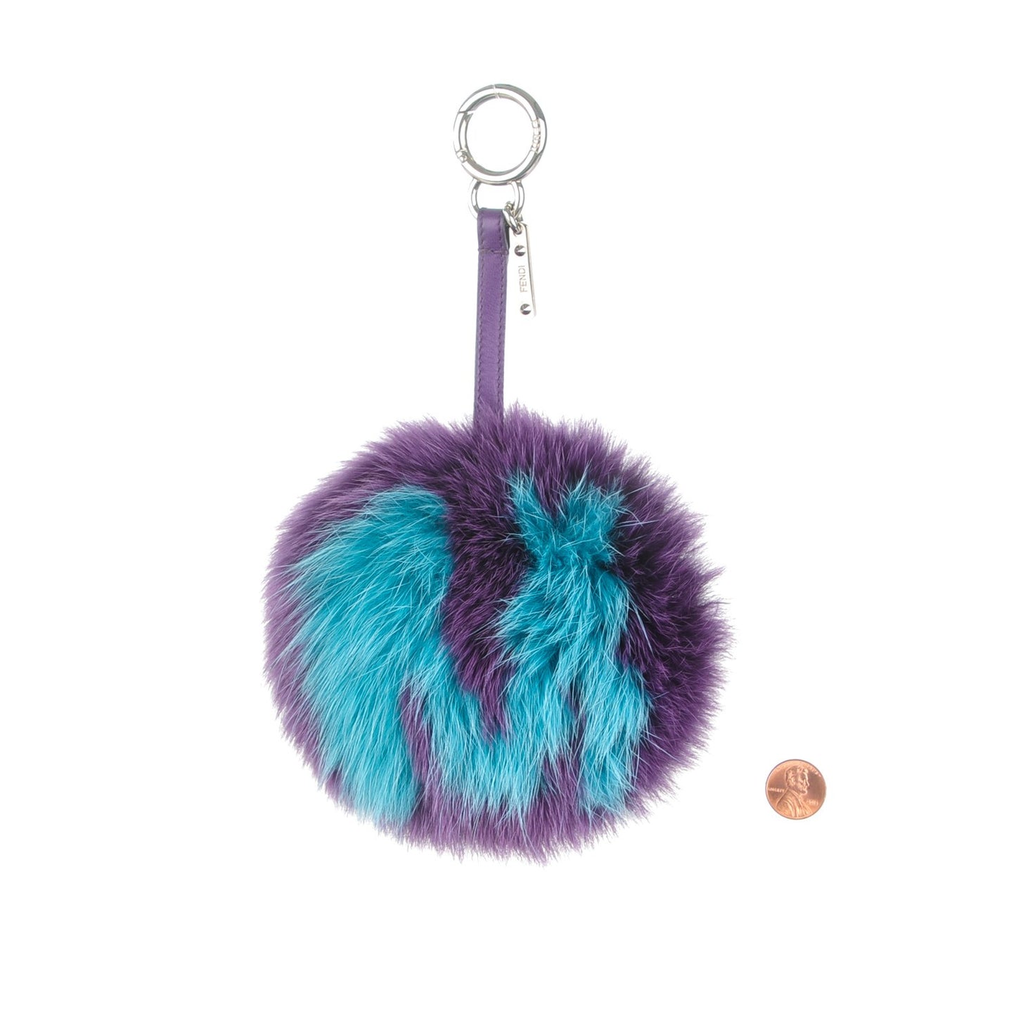 Fox Fur Shiny Nappa Bi-Color M ABCharm Bag Charm Viola Lago Viola Plus