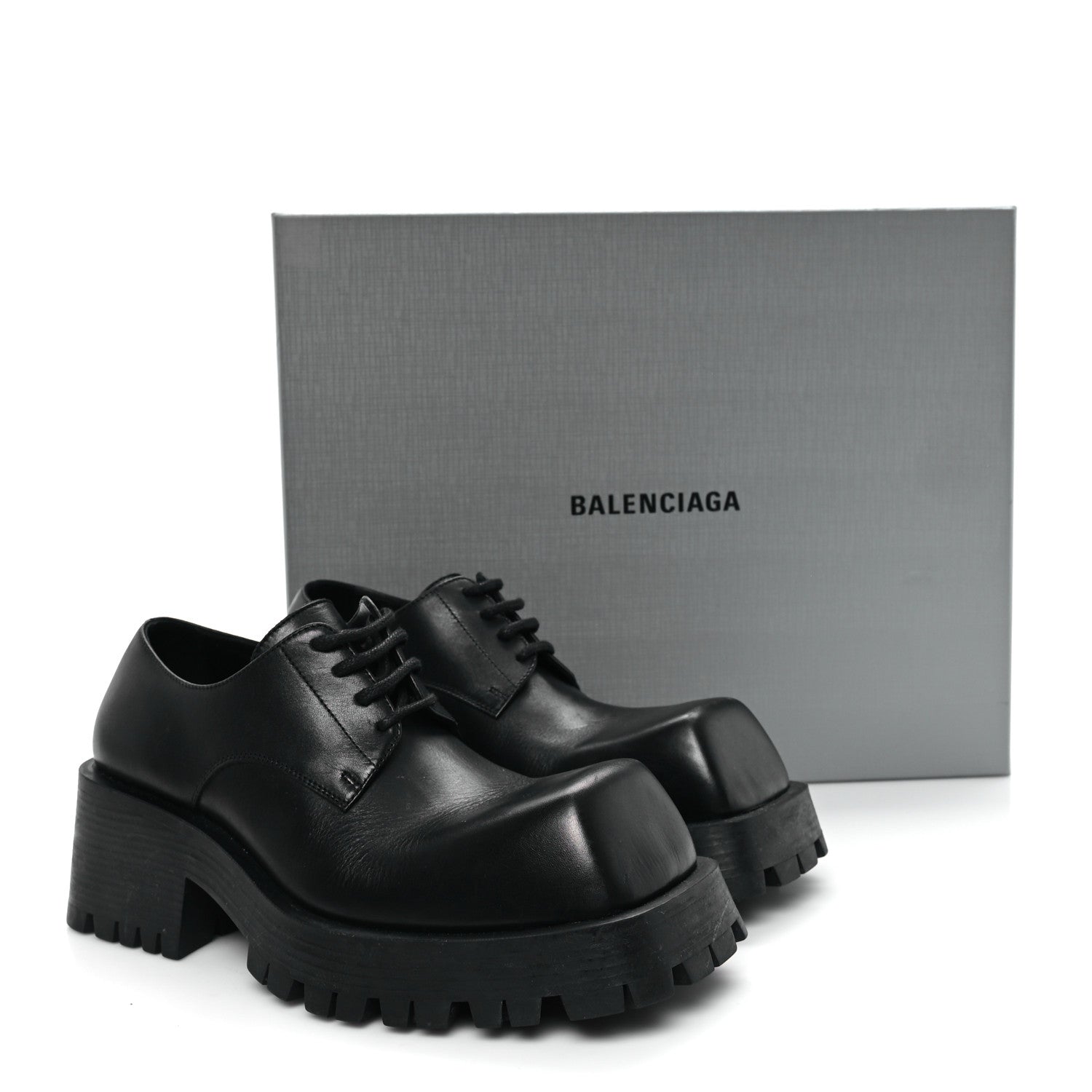 Balenciaga Calfskin Trooper Derby Loafers 38 Black 1670648