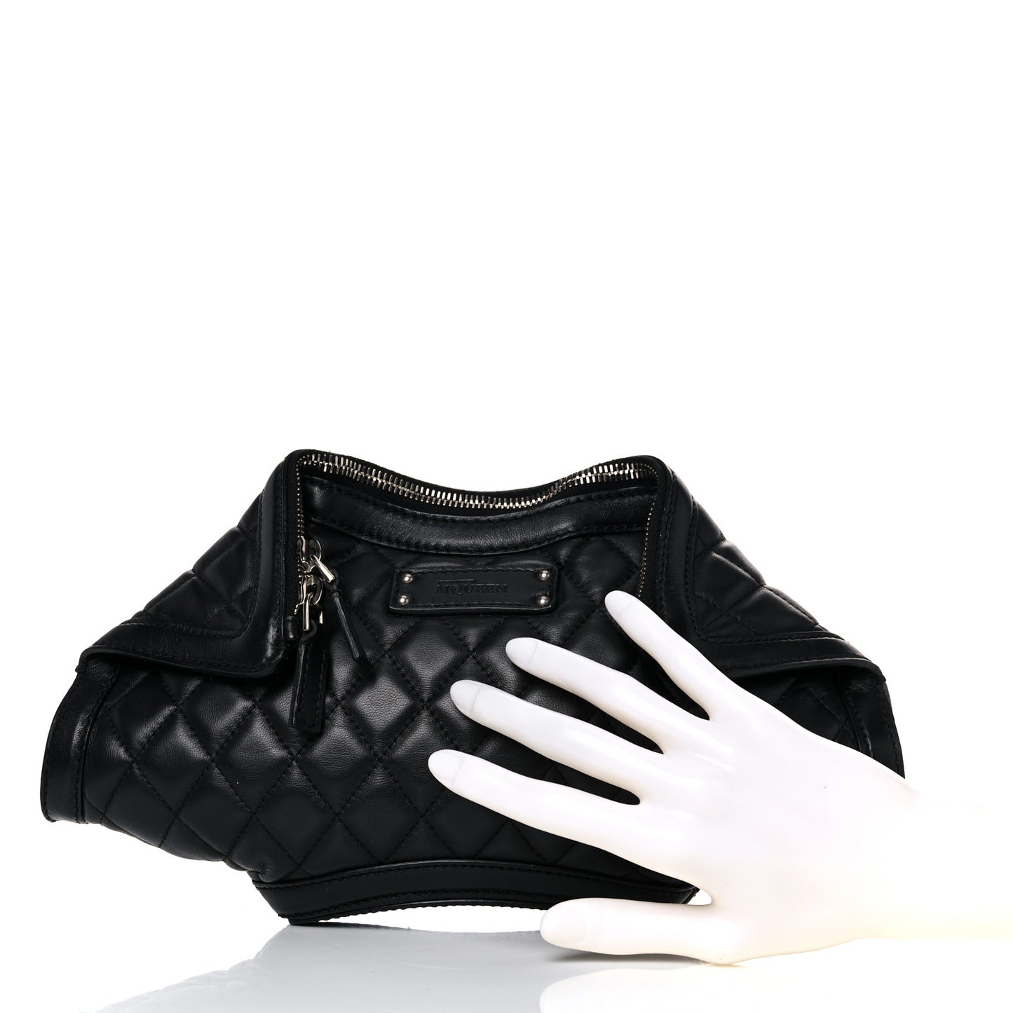 Lambskin Quilted De Manta Clutch Black