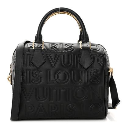 Louis Vuitton Calfskin Embossed Mini Cube Speedy Black 1 of 9