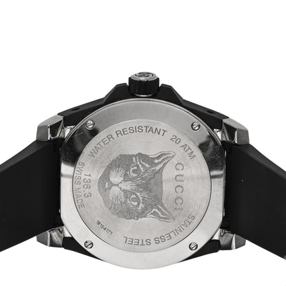Gucci Stainless Steel Rubber 40mm Dive Feline Quartz Watch Black 4 of 5