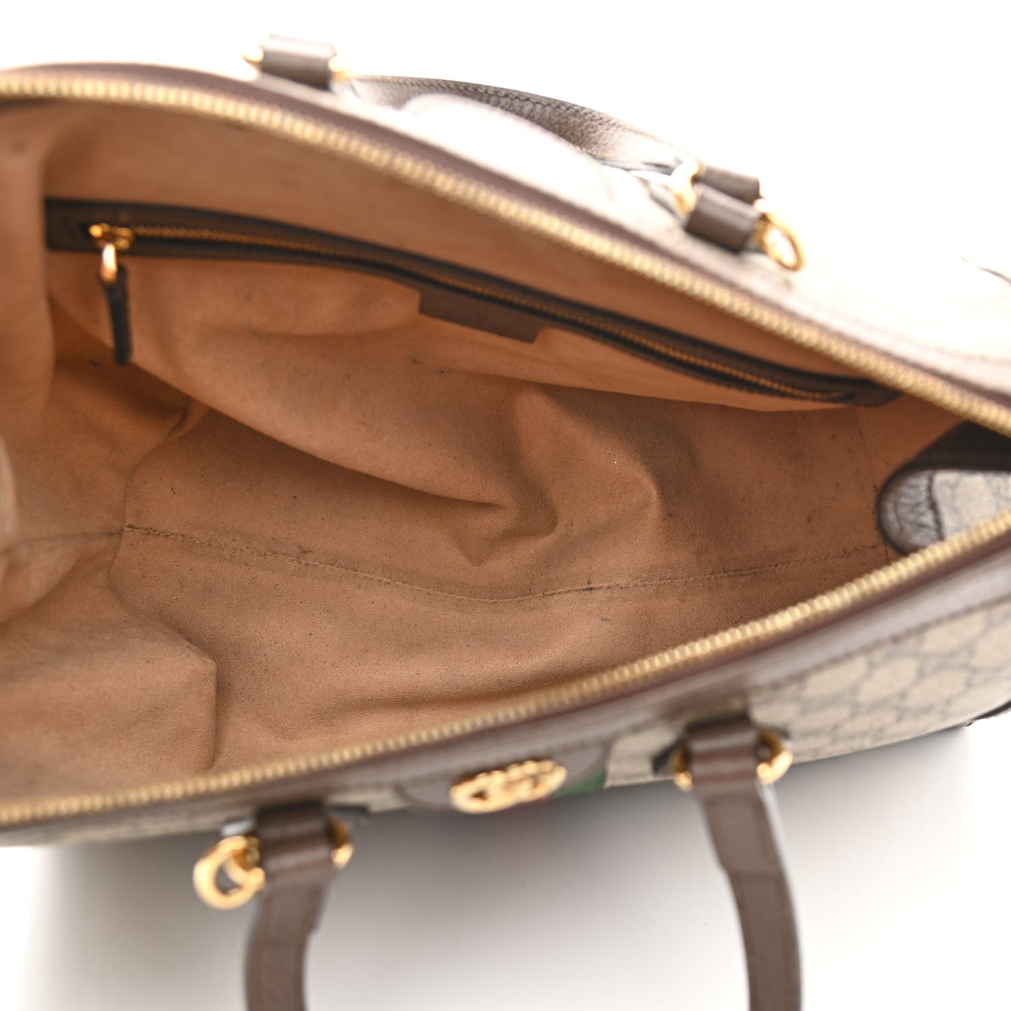 GG Supreme Monogram Web Medium Ophidia Tote Bag Brown