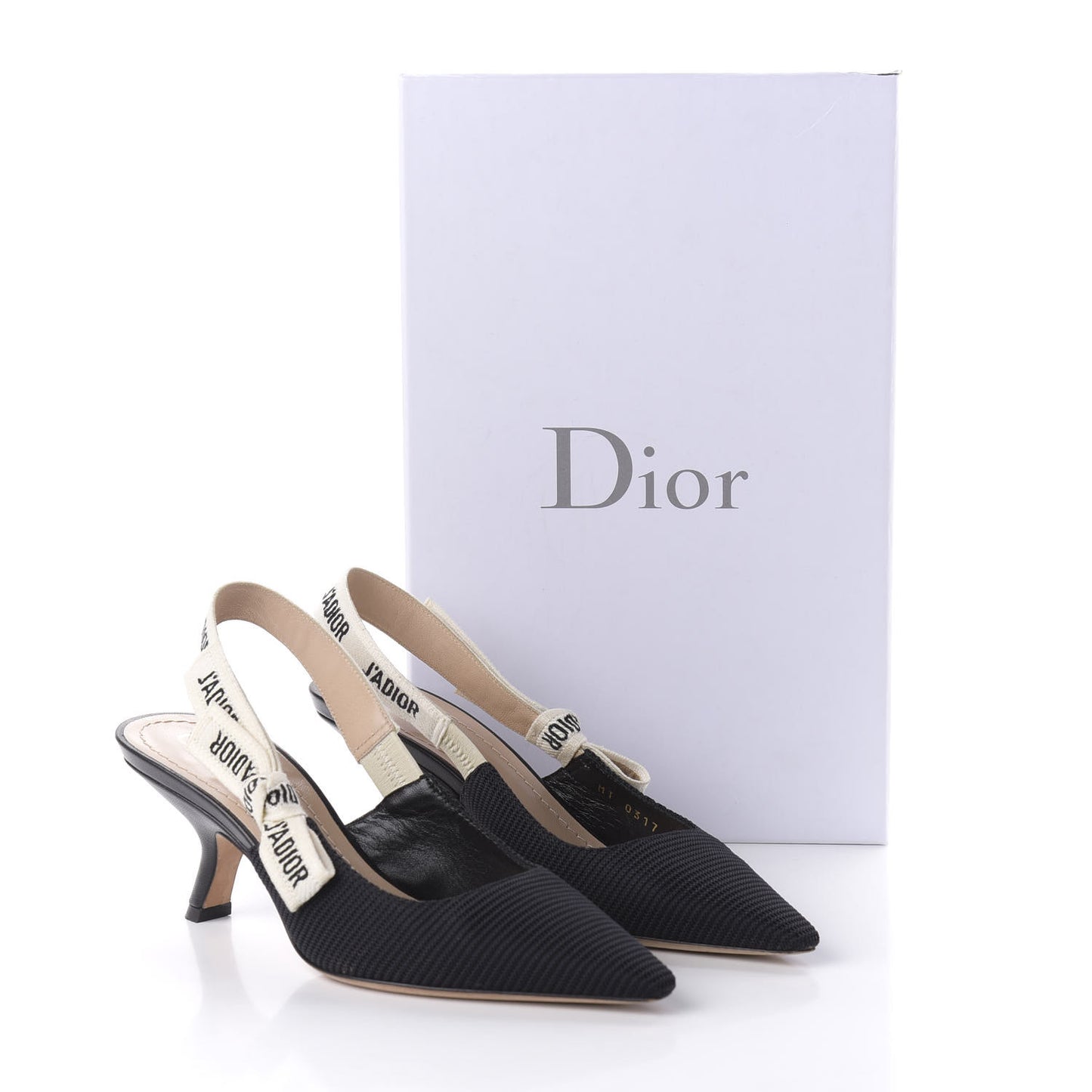 Technical Canvas Ribbon J Adior Slingback 65mm Pumps 35 Black