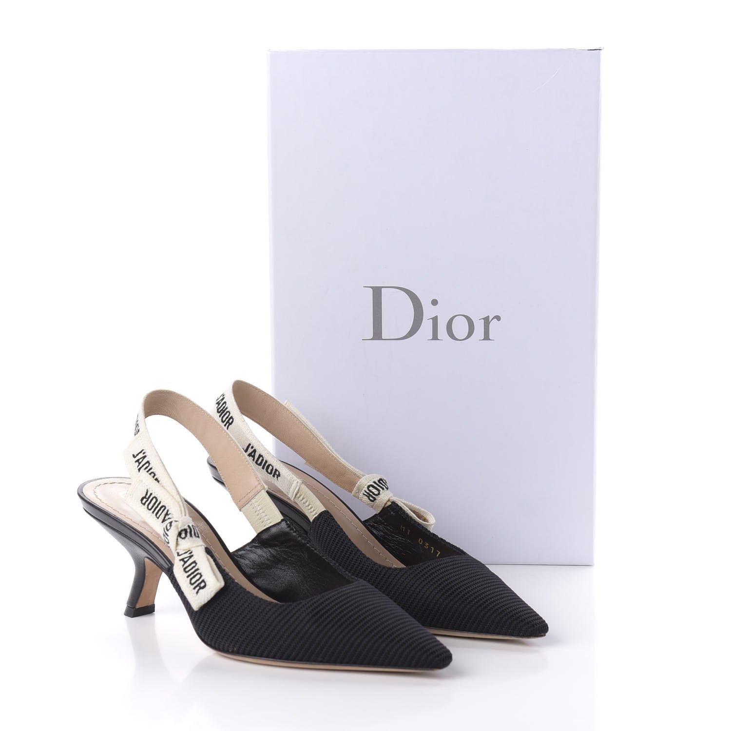Christian Dior Technical Canvas Ribbon J Adior Slingback 65mm Pumps 35 Black 9 of 9