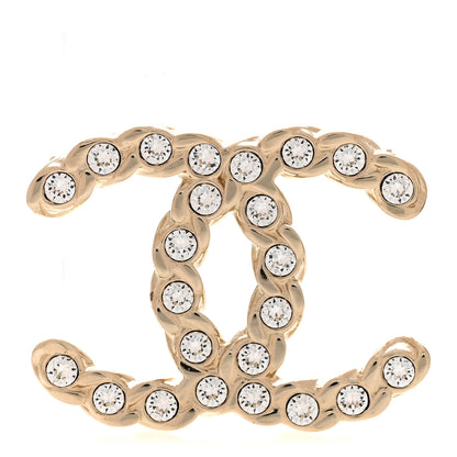 Chanel Crystal Pearls Coronation CC Brooch Gold 1 of 4