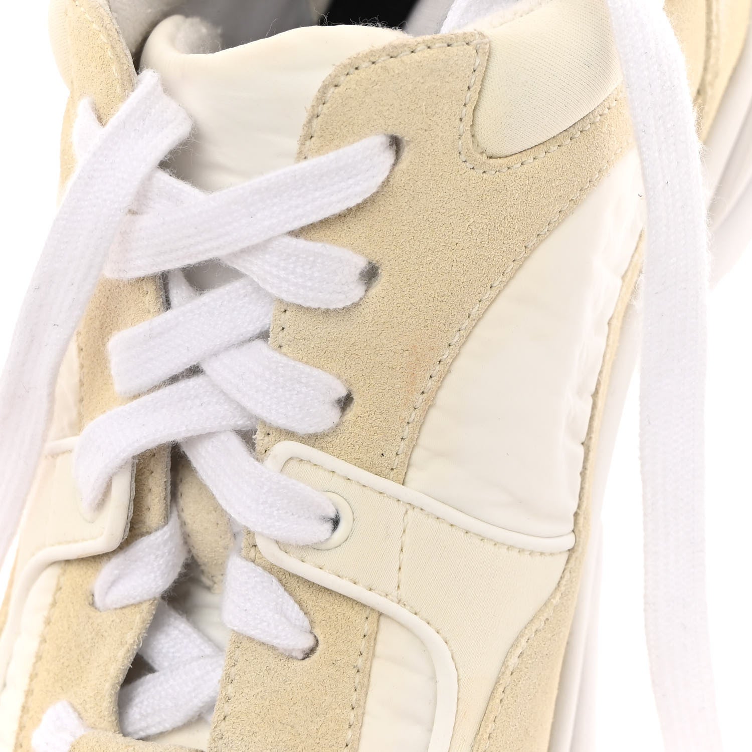 Chanel Suede Calfskin Fabric CC Sneakers 36 White 12 of 13
