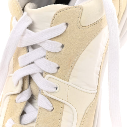 Chanel Suede Calfskin Fabric CC Sneakers 36 White 12 of 13