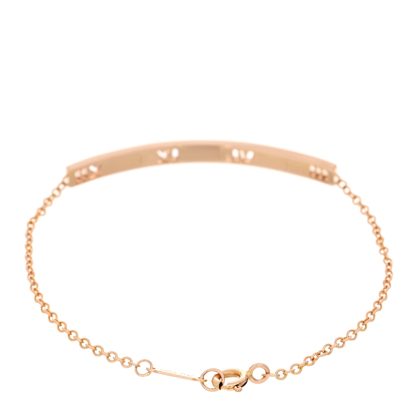 18K Rose Gold Diamond Atlas Bar Pierced Bracelet