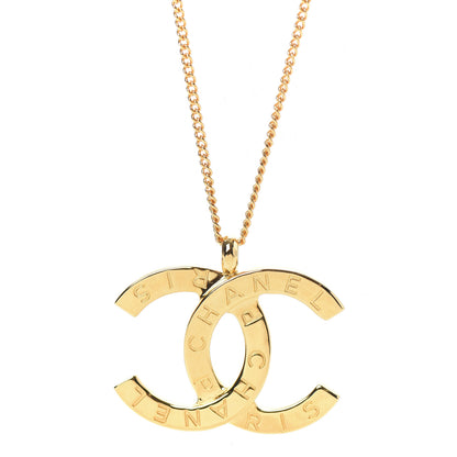 Chanel Metal CC Paris Button Necklace Gold 5 of 6