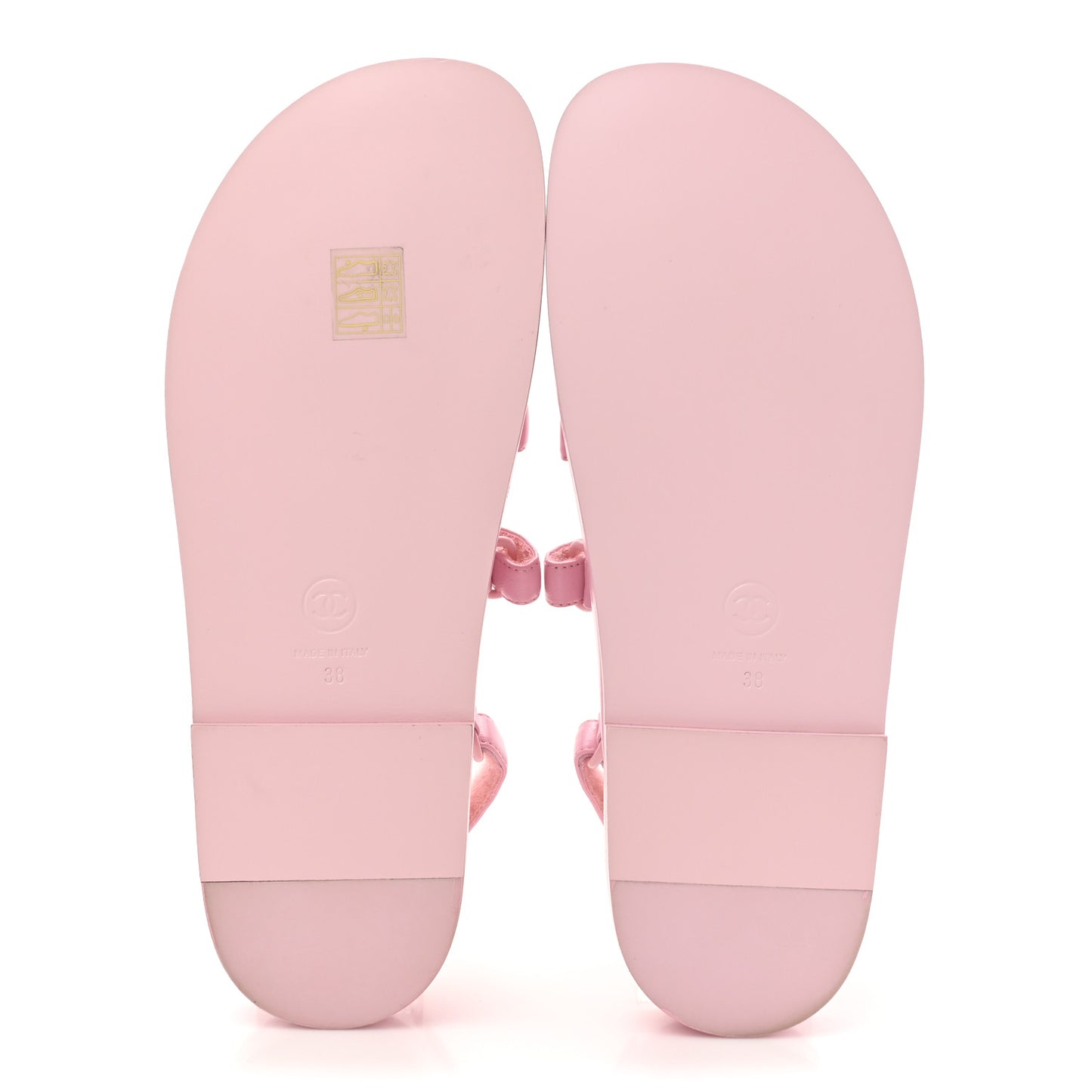 Lambskin Crystal CC Velcro Dad Sandals 38 Light Pink