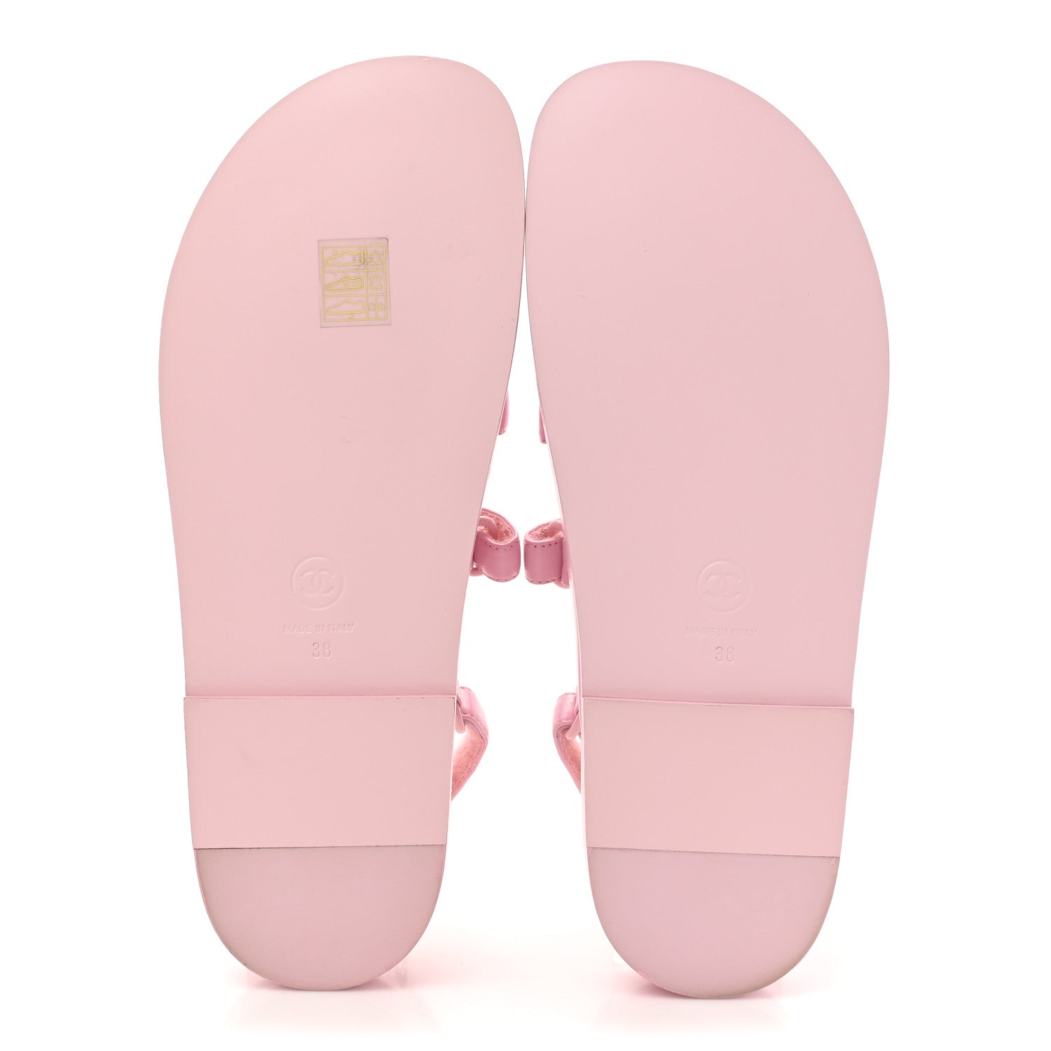 Chanel Lambskin Crystal CC Velcro Dad Sandals 38 Light Pink 6 of 10