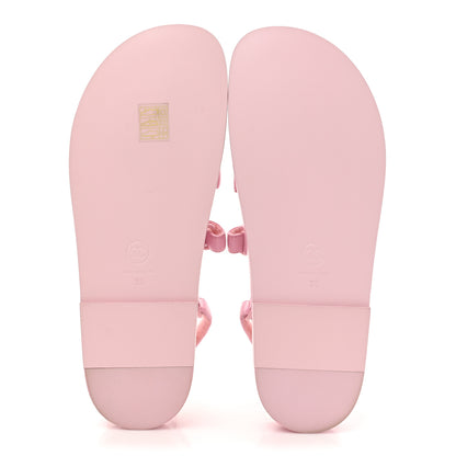 Chanel Lambskin Crystal CC Velcro Dad Sandals 38 Light Pink 6 of 10