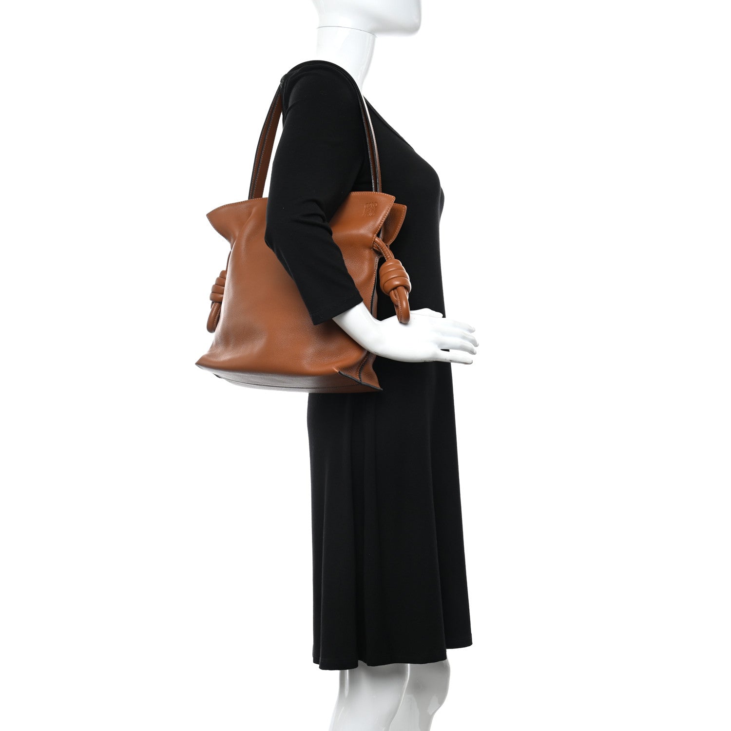 Loewe Calfskin Small Flamenco Knot Bag Caramel 2 of 12