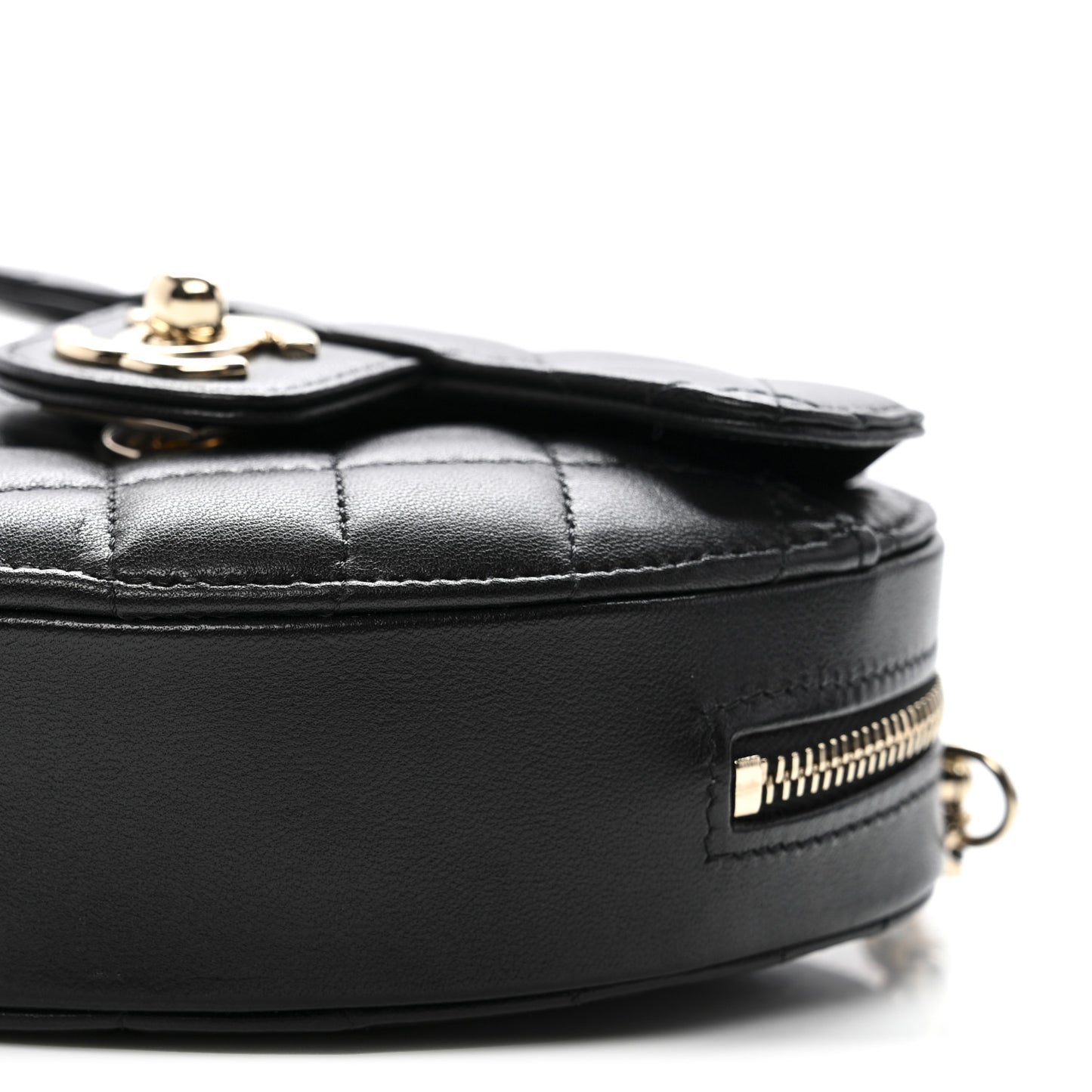 Lambskin Quilted CC In Love Heart Clutch With Chain Black