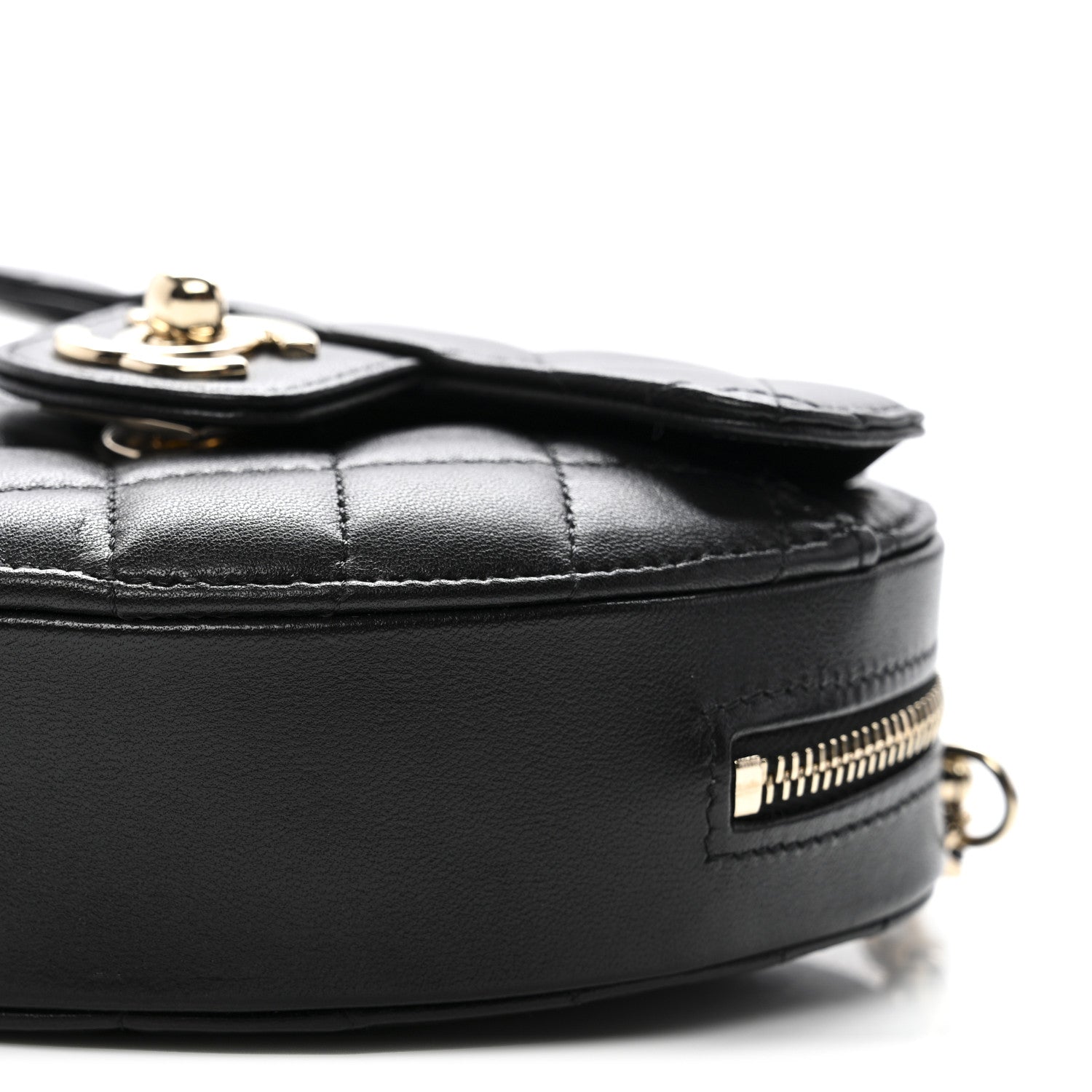 Chanel Lambskin Quilted CC In Love Heart Clutch With Chain Black 9 of 10