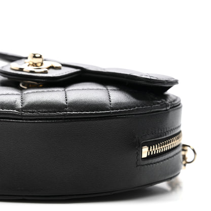 Chanel Lambskin Quilted CC In Love Heart Clutch With Chain Black 9 of 10