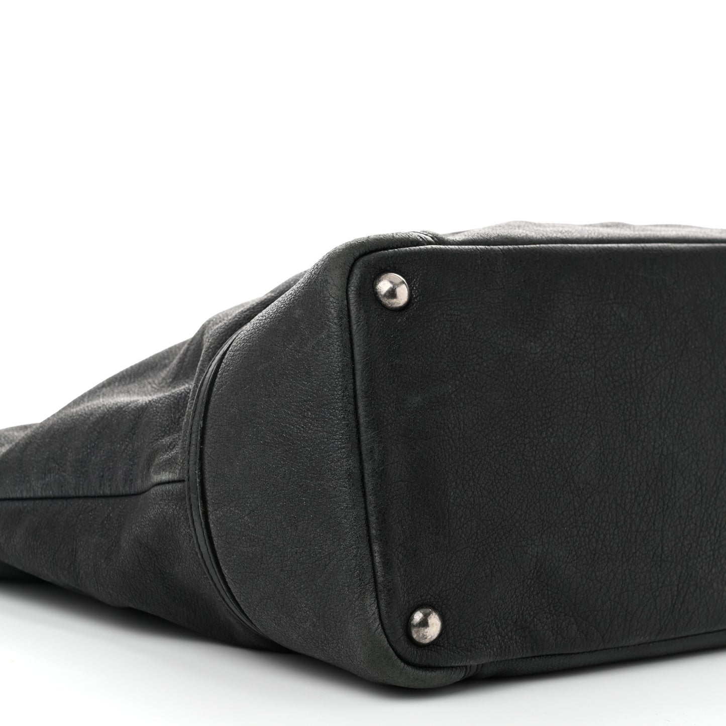 Washed Calfskin Tote Black
