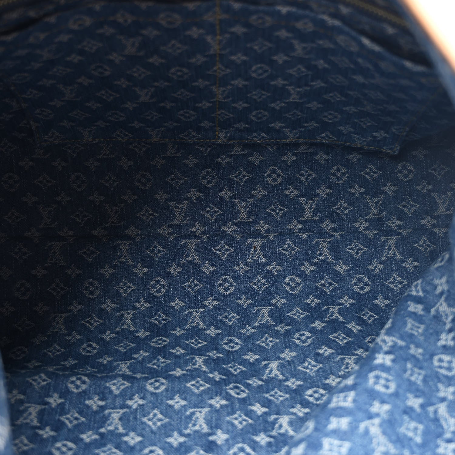 Louis Vuitton Monogram Denim CarryAll MM Blue 5 of 9