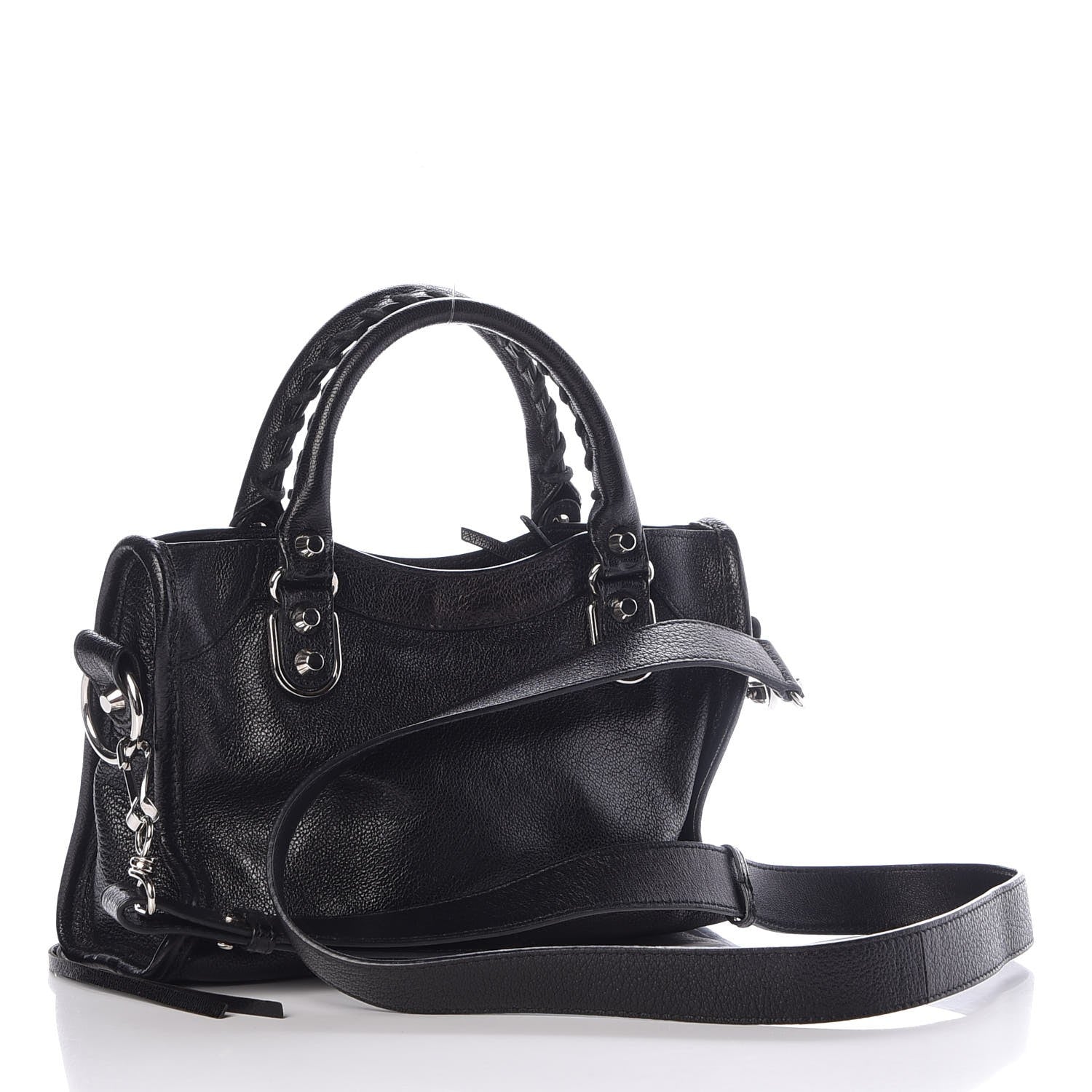 Balenciaga Chevre Silver Metallic Edge Hardware Mini City Black 4 of 8