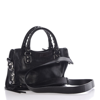 Balenciaga Chevre Silver Metallic Edge Hardware Mini City Black 4 of 8