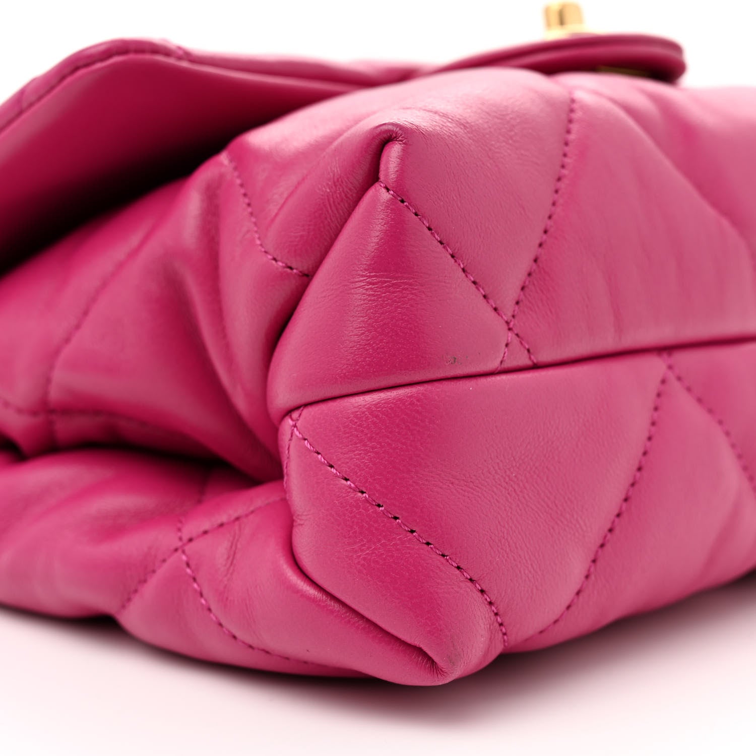 Chanel Lambskin Quilted Small Chain Top Handle Flap Fuchsia 9 of 11
