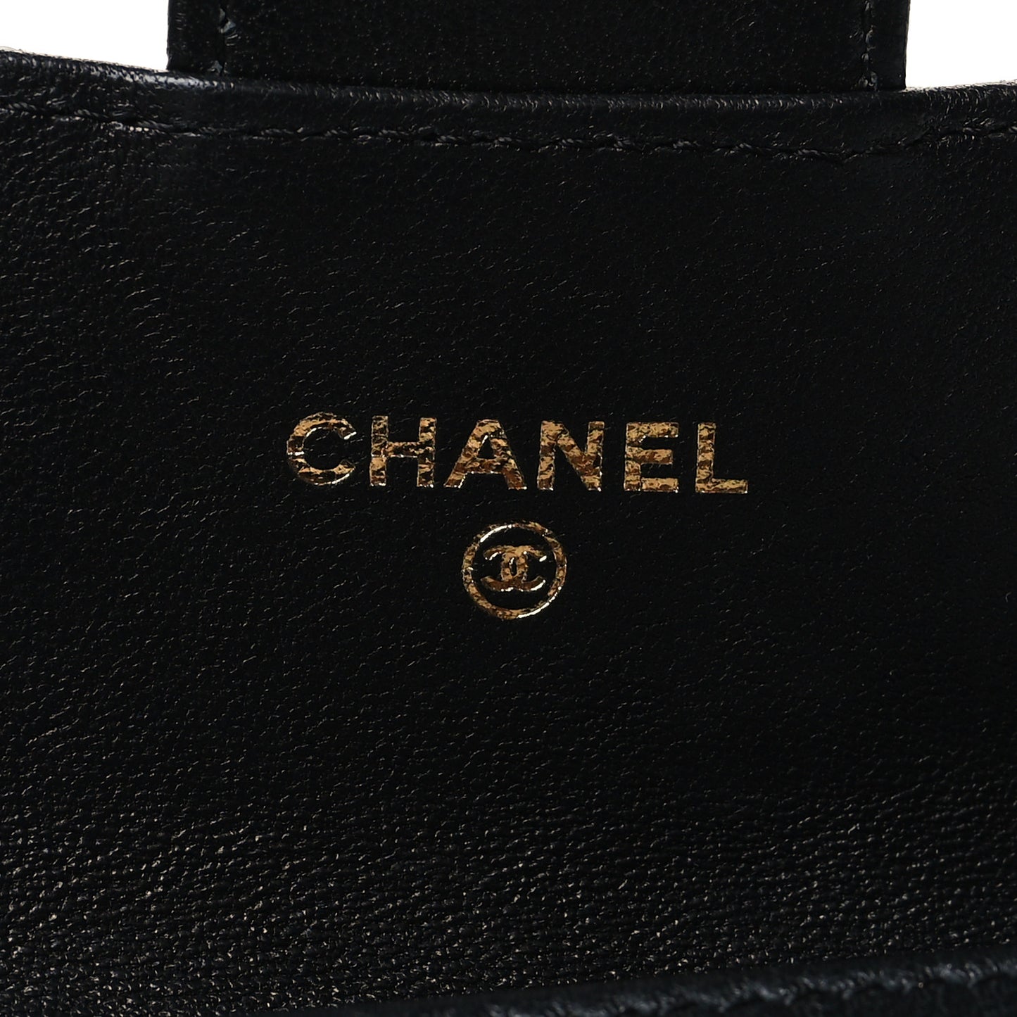 Lambskin Quilted Flap Card Holder Wallet Black