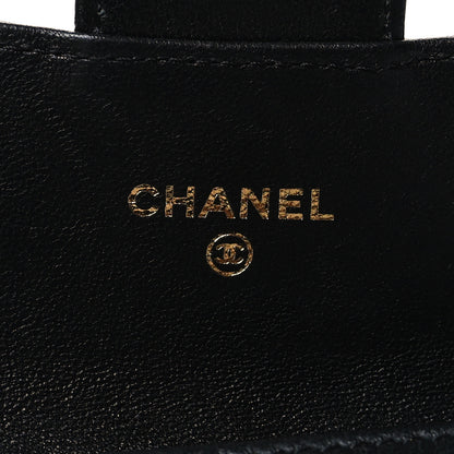 Chanel Lambskin Quilted Flap Card Holder Wallet Black 6 of 9